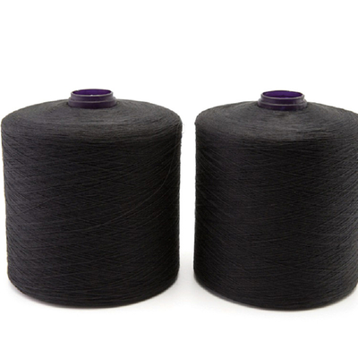 100% Polyestergarne aus gesponnenem Polyestergarn von guter Qualität, gebleichtes schwarzes Garne
